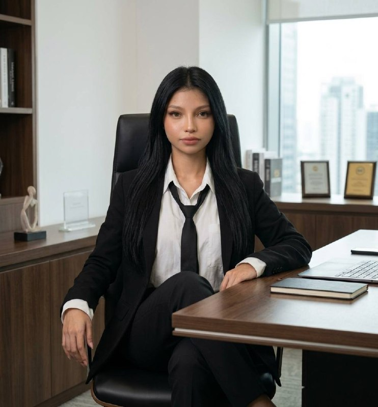 Zara Meddiy, founder of Credence Credit Lab, seated at her office desk